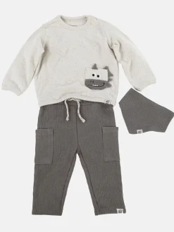 Kinder Bubble Gum Baby Jungen 3er Set, bestehend aus Pulli, Hose und Lätzchen