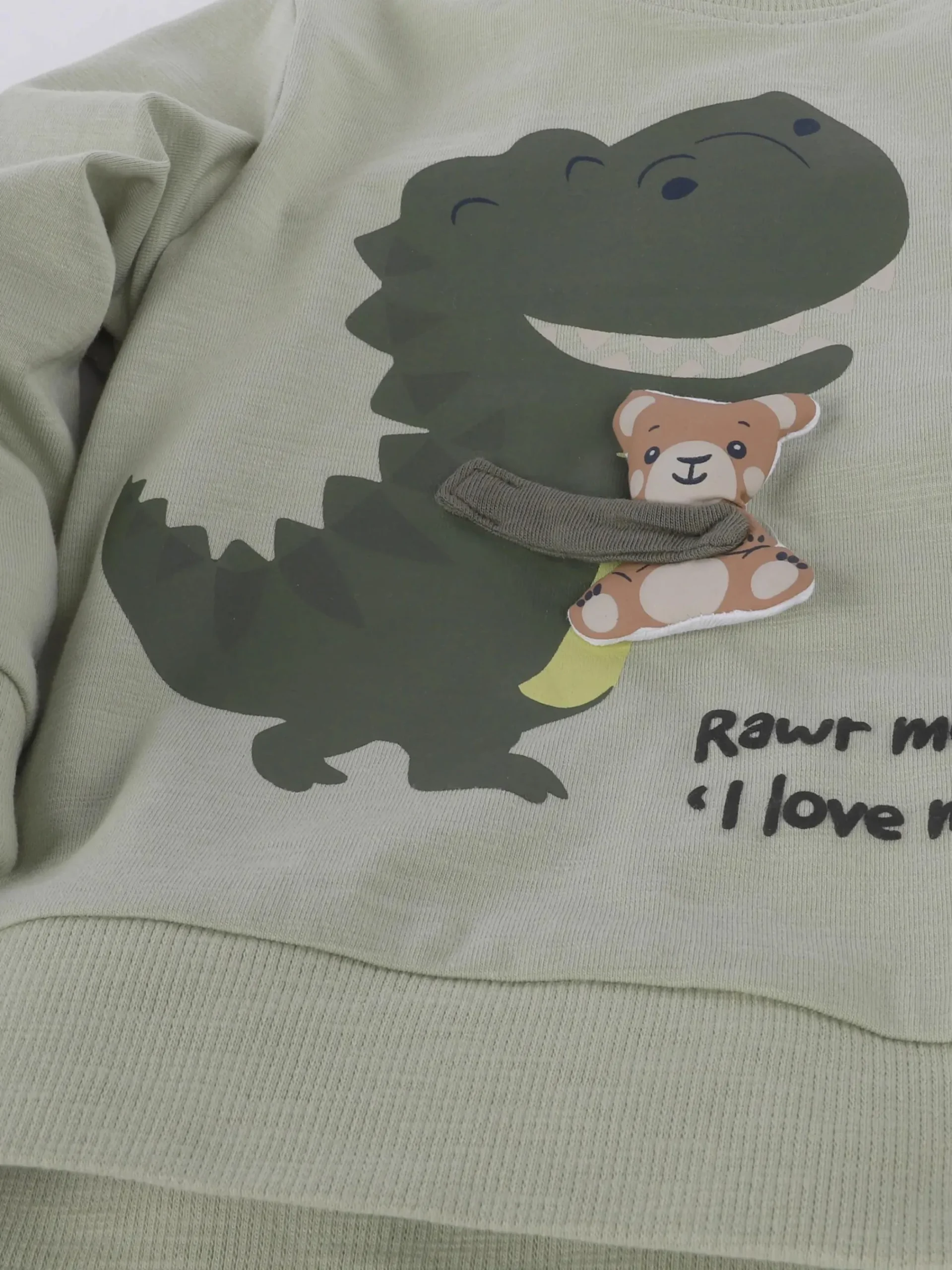 Kinder Bubble Gum Baby Jungen Langarmshirt mit Print und Teddyapplikation