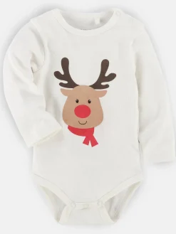 Kinder Bubble Gum Baby Langarmbody mit Rentiermotiv