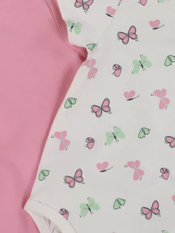 Kinder Bubble Gum Baby Mädchen Bodies im 2er Pack mit Schmetterlingen