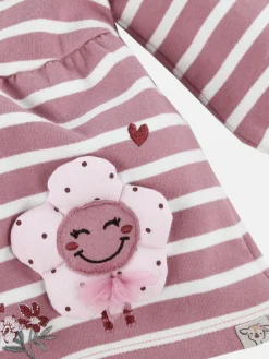 Kinder Bubble Gum Baby Mädchen Kleidchen mit Streifen und Blume