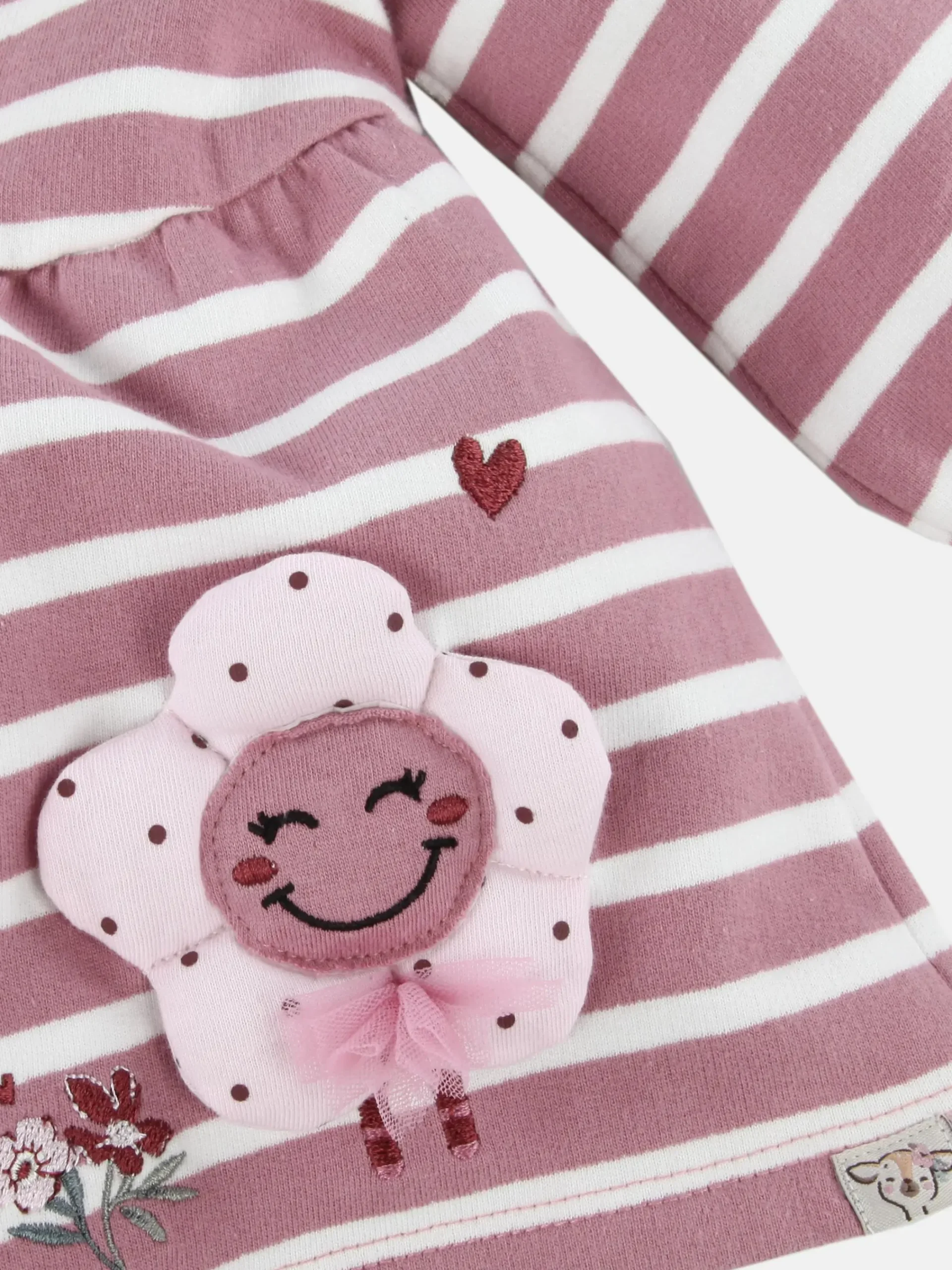 Kinder Bubble Gum Baby Mädchen Kleidchen mit Streifen und Blume