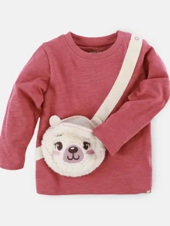 Kinder Bubble Gum Baby Mädchen Langarmshirt mit Teddy-Tasche