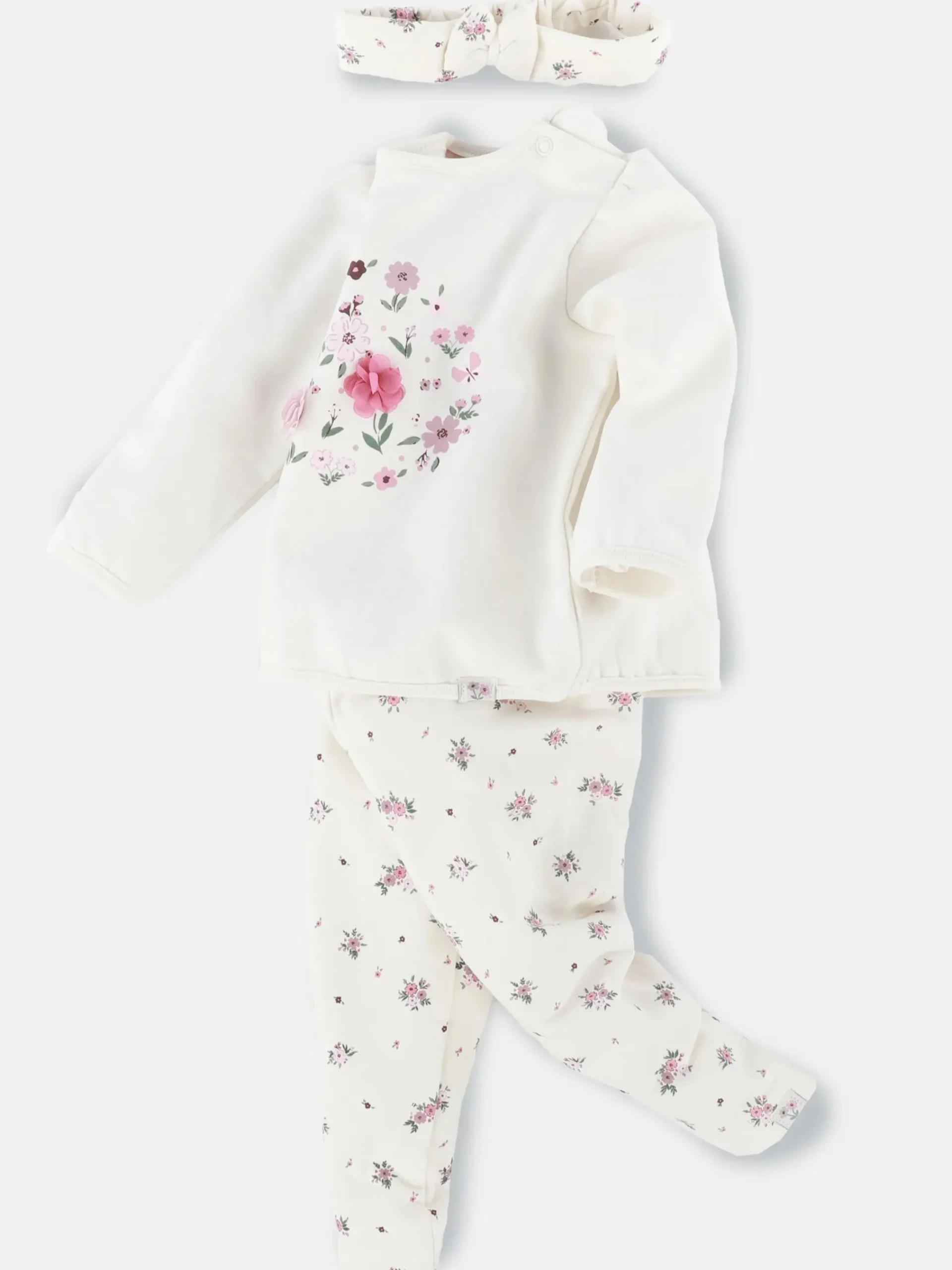 Kinder Bubble Gum Baby Mädchen Set, 3tlg., best. aus Hose, Sweatshirt und Stirnband