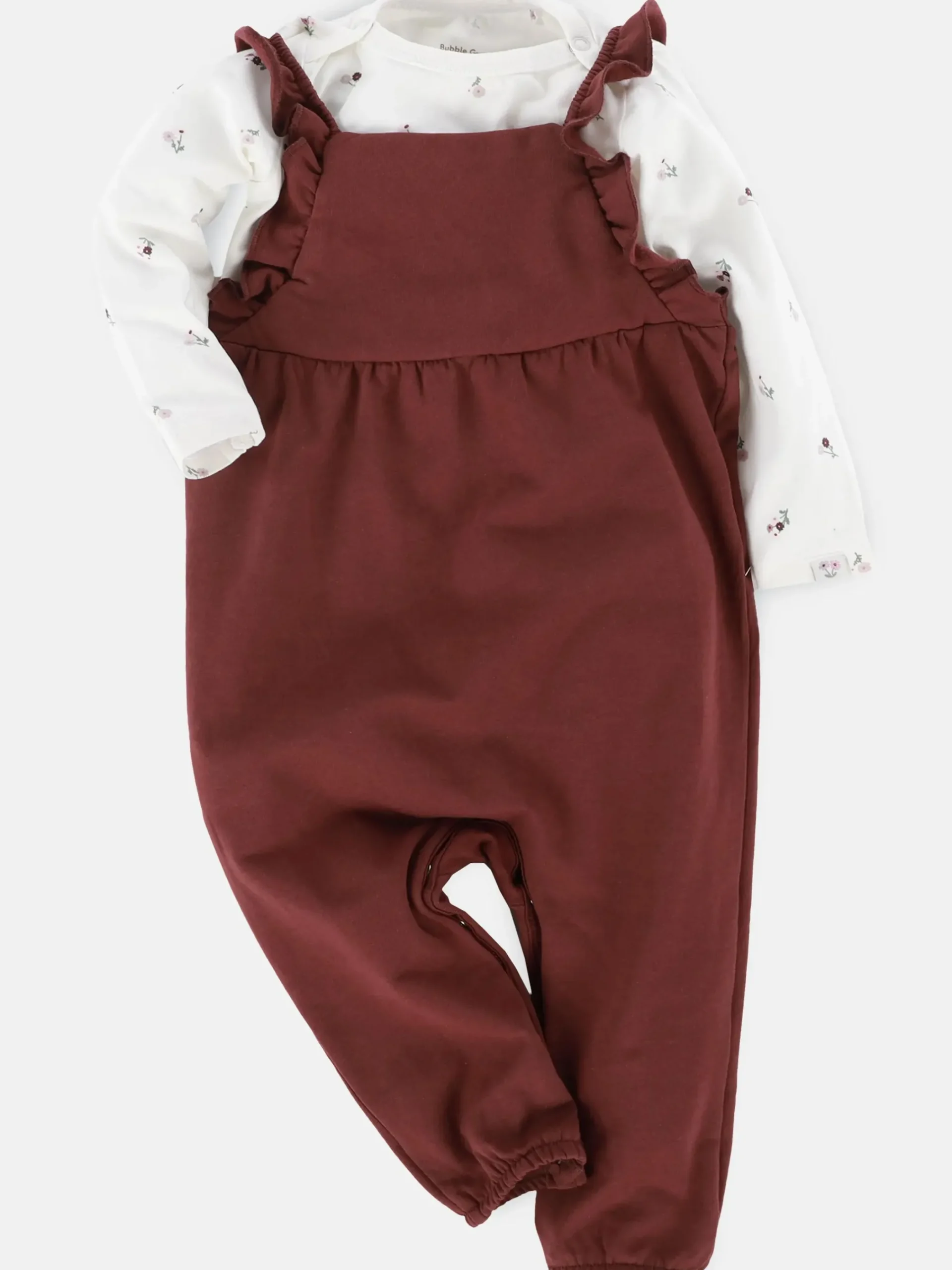 Kinder Bubble Gum Baby Mädchen Strampler-Set, 2tlg.,mit Langarmbody und Latzhose