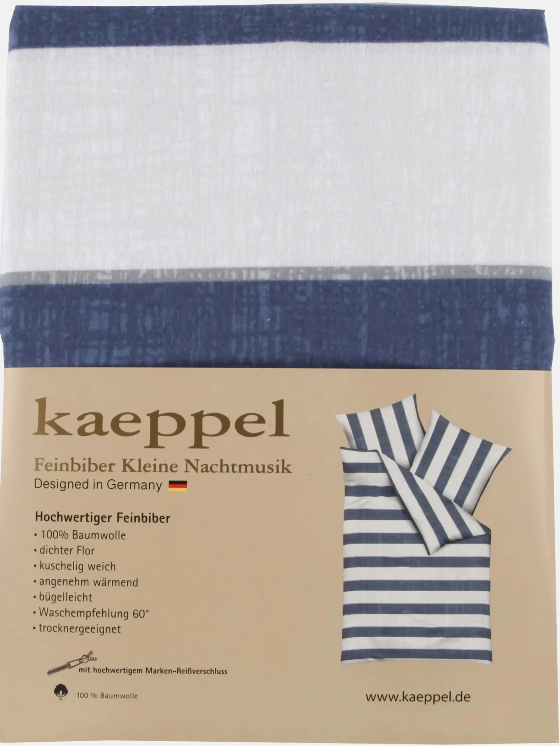 Kaeppel I Biberbettwäsche mit Streifen 135x200cm