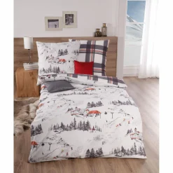 Kaeppel Design Biberbettwäsche St. Anton und Karodesign 135/200cm