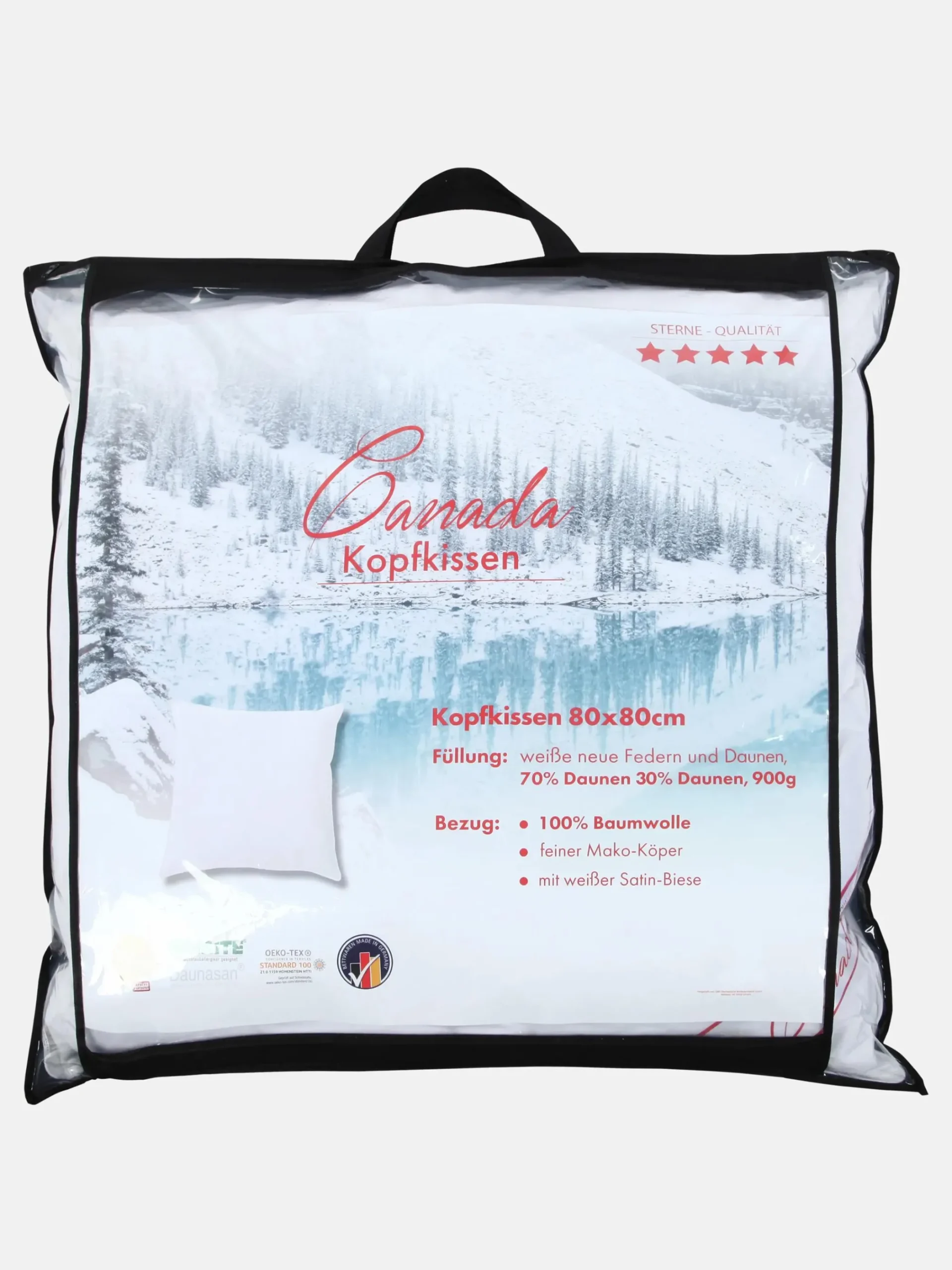 Canada Kopfkissen mit Federn und Daunen 80x80cm
