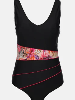 Damen Grinario Sports Damen Badeanzug mit farbigem Einsatz