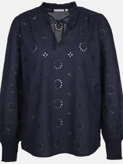 Damen Sure Damen Bluse mit Lochstickerei