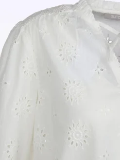 Damen Sure Damen Bluse mit Lochstickerei