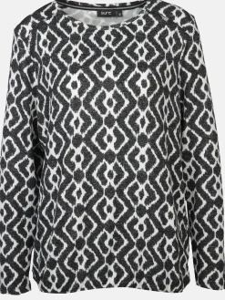 Damen Sure Damen Flauschshirt im abstrakten Dessin