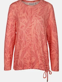 Damen Sure Damen Flauschshirt mit Blätterprint