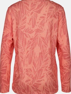 Damen Sure Damen Flauschshirt mit Blätterprint