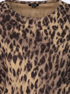 Damen Sure Damen Flauschshirt mit Leoprint