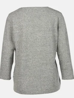 Damen Sure Damen Flauschshirt mit Print und Glitzersteinchen