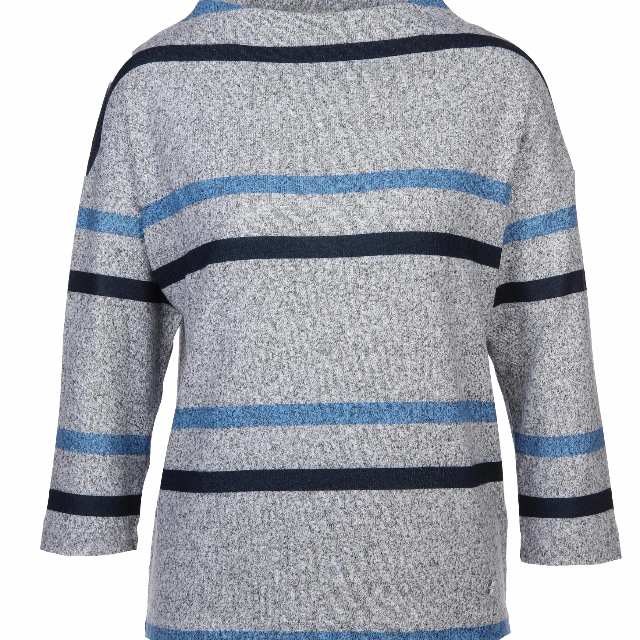 Damen Sure Damen Flauschshirt mit Streifen und 3/4 Arm