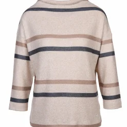 Damen Sure Damen Flauschshirt mit Streifen und 3/4 Arm