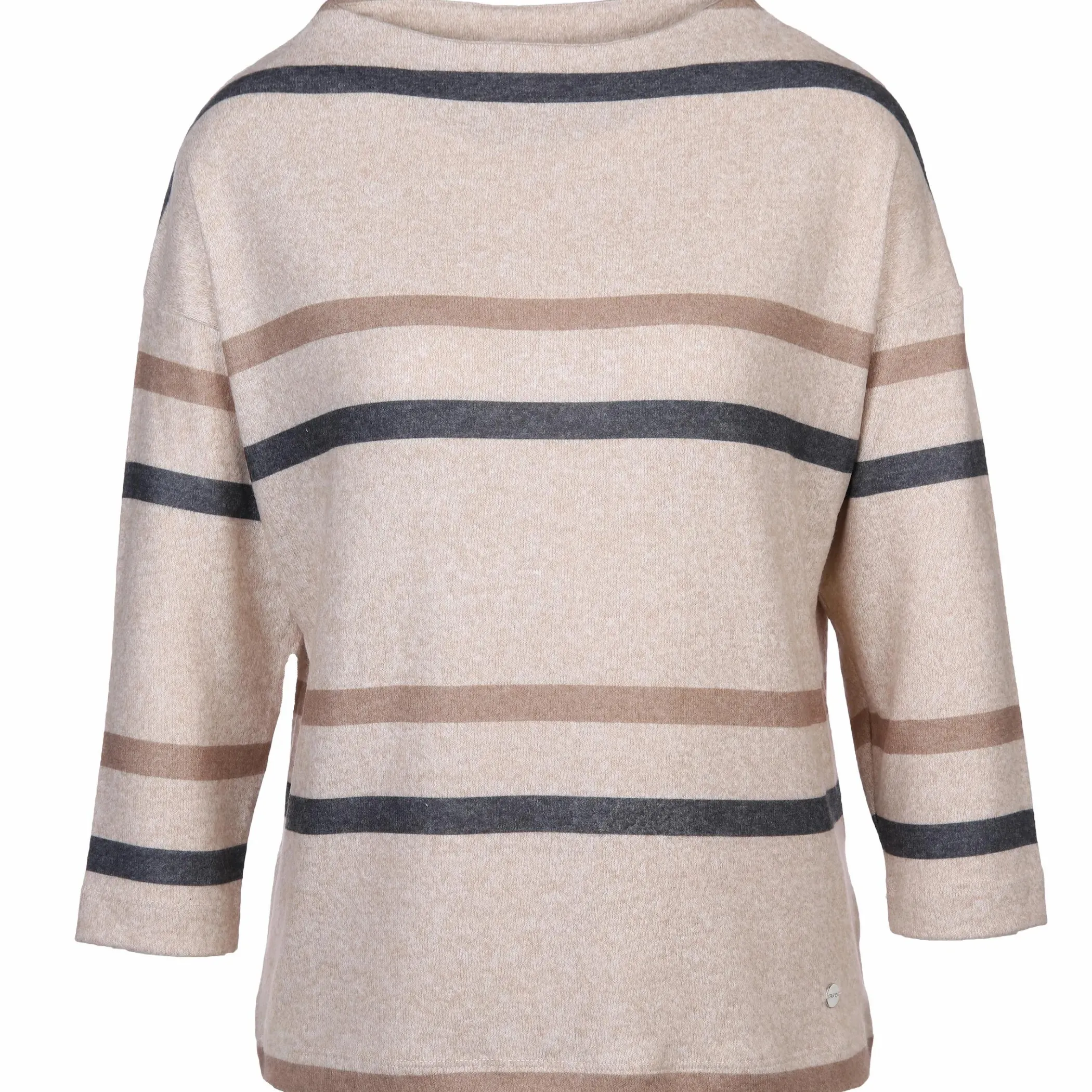 Damen Sure Damen Flauschshirt mit Streifen und 3/4 Arm