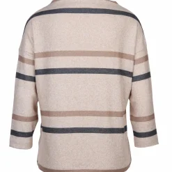 Damen Sure Damen Flauschshirt mit Streifen und 3/4 Arm