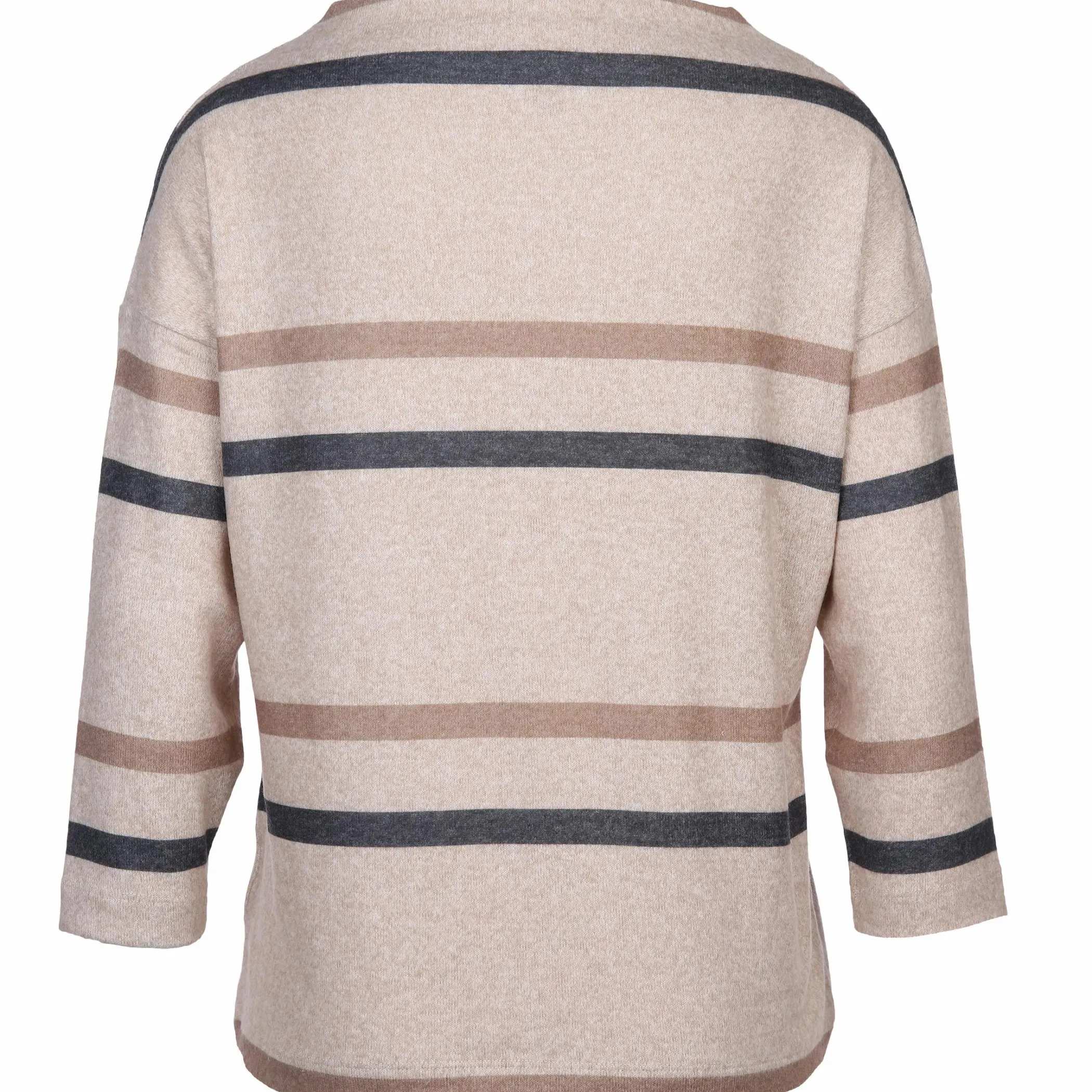 Damen Sure Damen Flauschshirt mit Streifen und 3/4 Arm