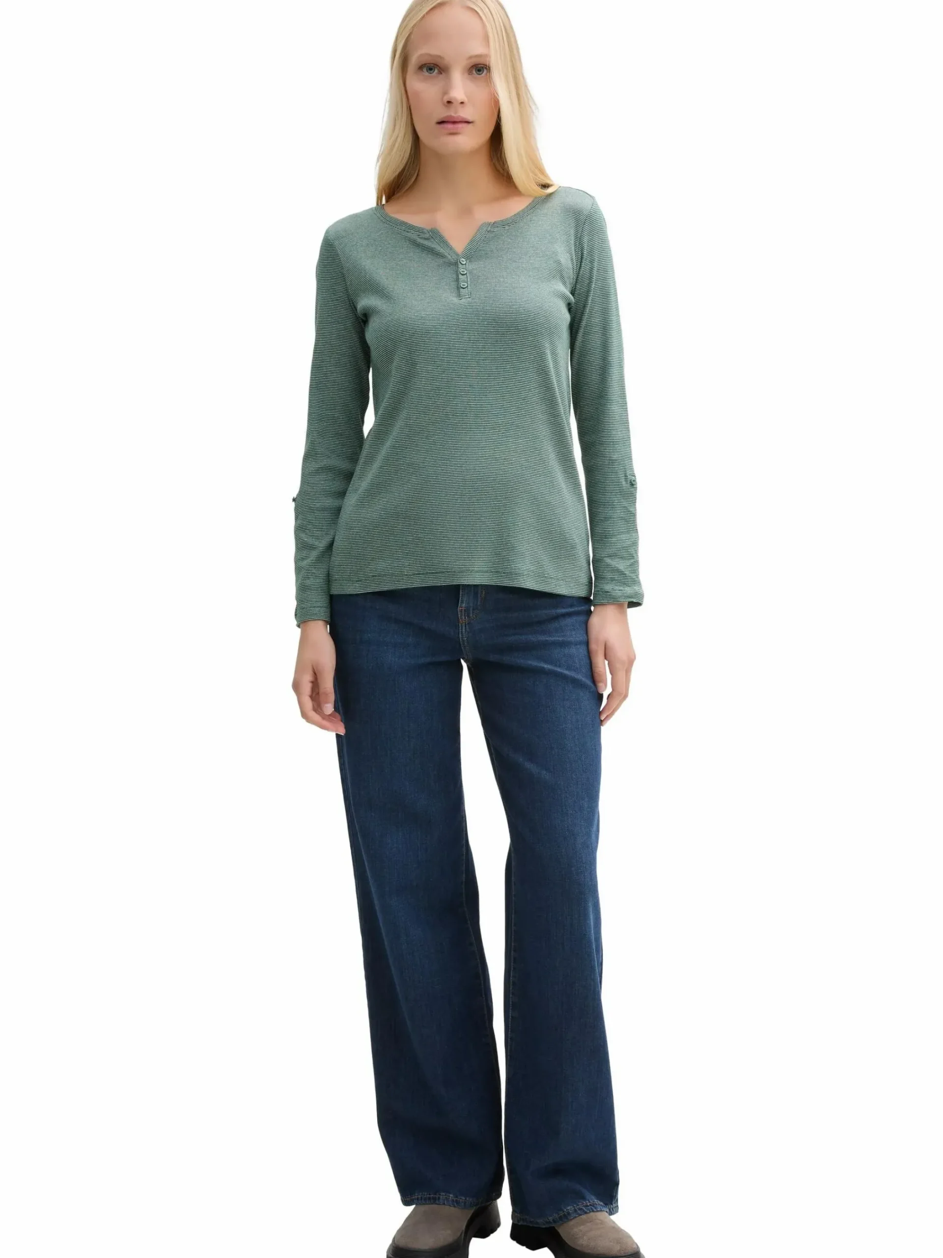 Damen Tom Tailor Damen Henleyshirt