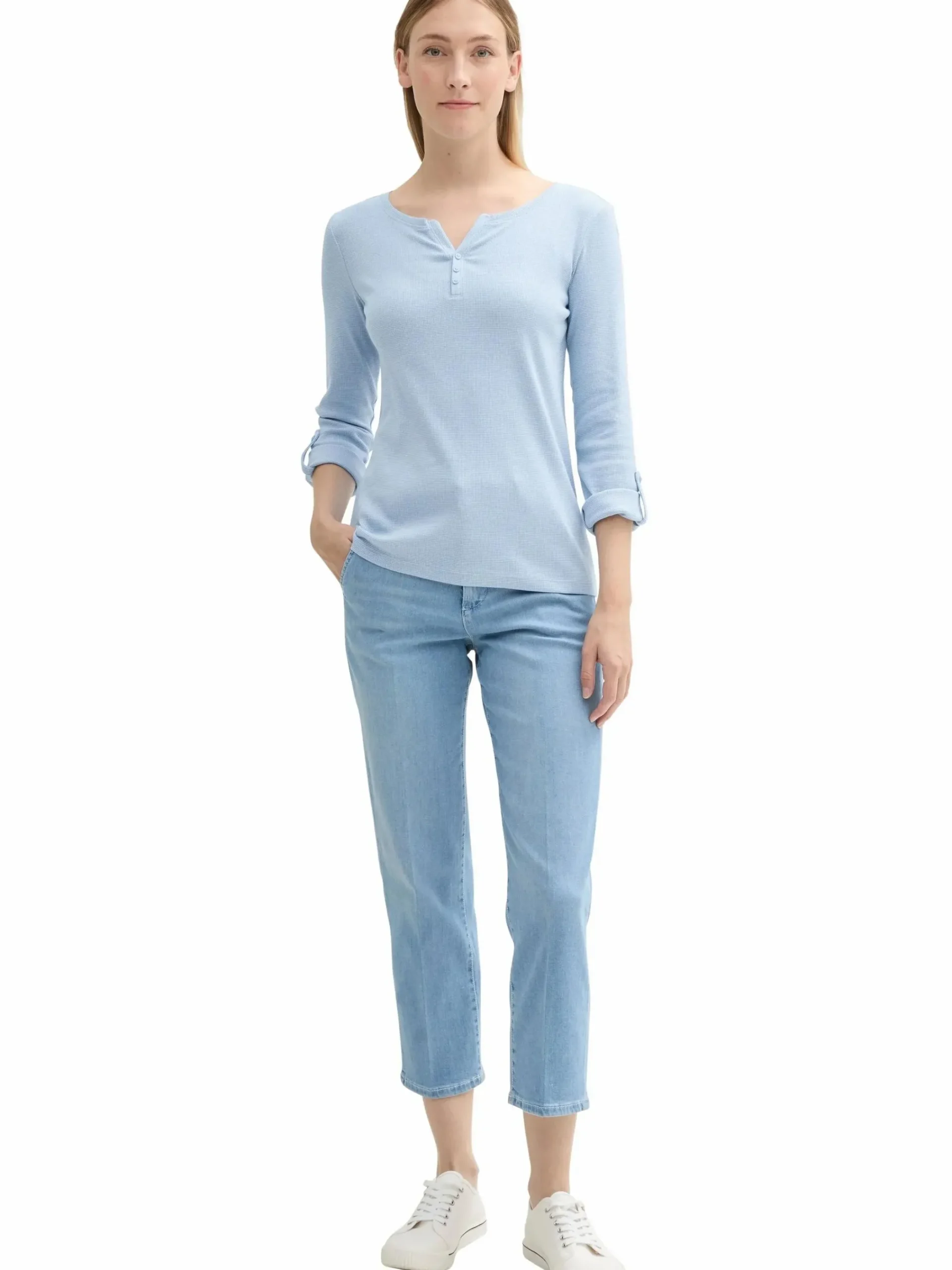 Damen Tom Tailor Damen Henleyshirt