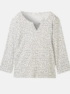 Damen Tom Tailor Damen Henleyshirt mit 7/8 Ärmeln