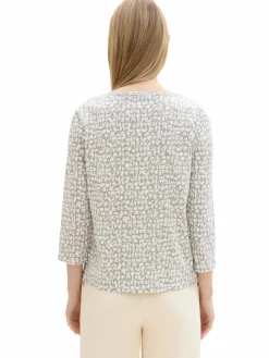 Damen Tom Tailor Damen Henleyshirt mit 7/8 Ärmeln