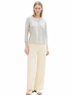 Damen Tom Tailor Damen Henleyshirt mit 7/8 Ärmeln