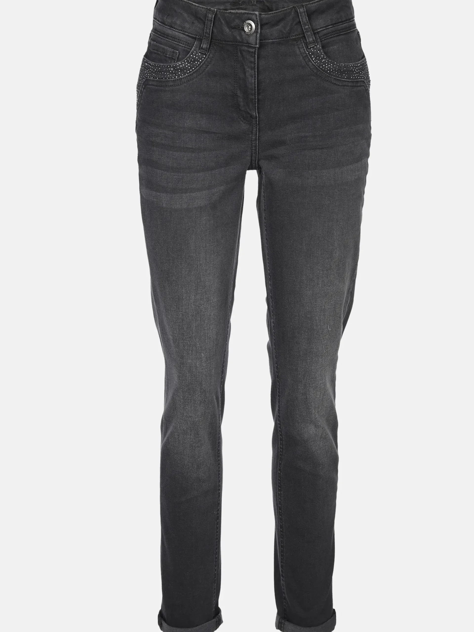 Damen Lisa Tossa Damen Jeans Slim Fit "Hanna" mit Ziersteinen