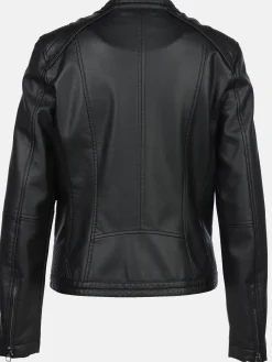 Damen Sure Damen Kunstlederjacke mit Stehkragen