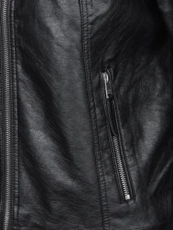 Damen Lisa Tossa Damen Kunstlederjacke mit Stehkragen