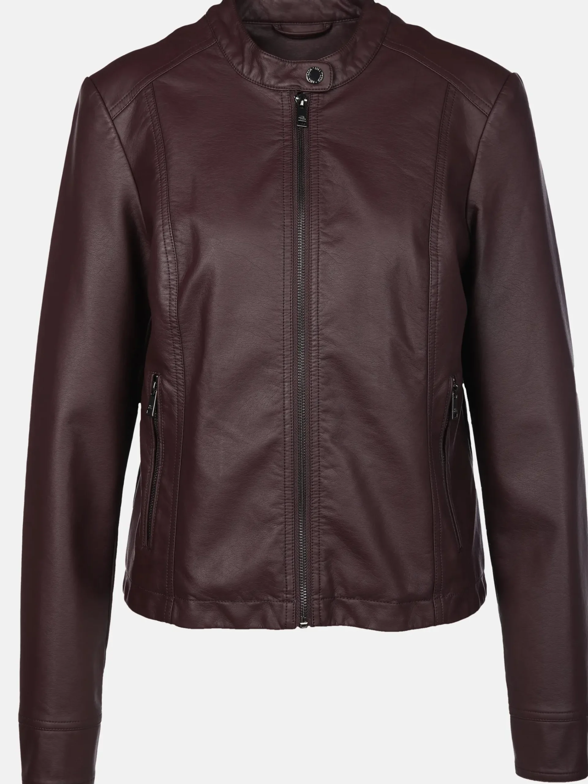 Damen Lisa Tossa Damen Kunstlederjacke mit Stehkragen