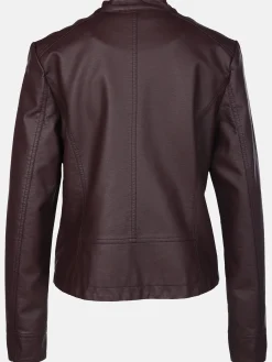 Damen Lisa Tossa Damen Kunstlederjacke mit Stehkragen