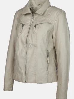 Damen Sure Damen Kunstlederjacke mit Reißverschluss