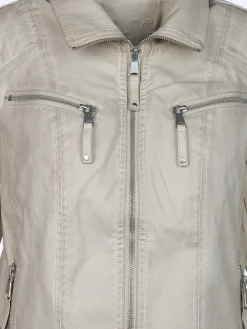 Damen Sure Damen Kunstlederjacke mit Reißverschluss