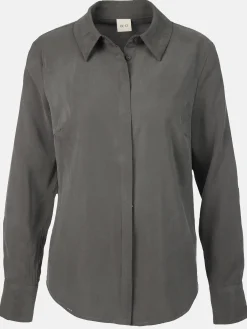 Damen IX-O Damen Langarmbluse mit verdeckter Knopfleiste