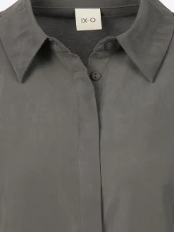 Damen IX-O Damen Langarmbluse mit verdeckter Knopfleiste