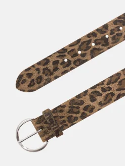Damen Mustang Damen Ledergürtel im Leoprint 40 mm breit