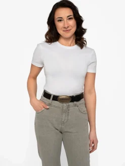 Damen Mustang Damen Ledergürtel mit Klemmschnalle