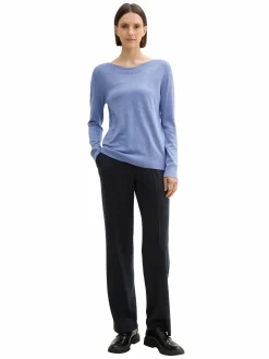 Damen Tom Tailor Damen Leichtpullover mit weitem Ausschnitt
