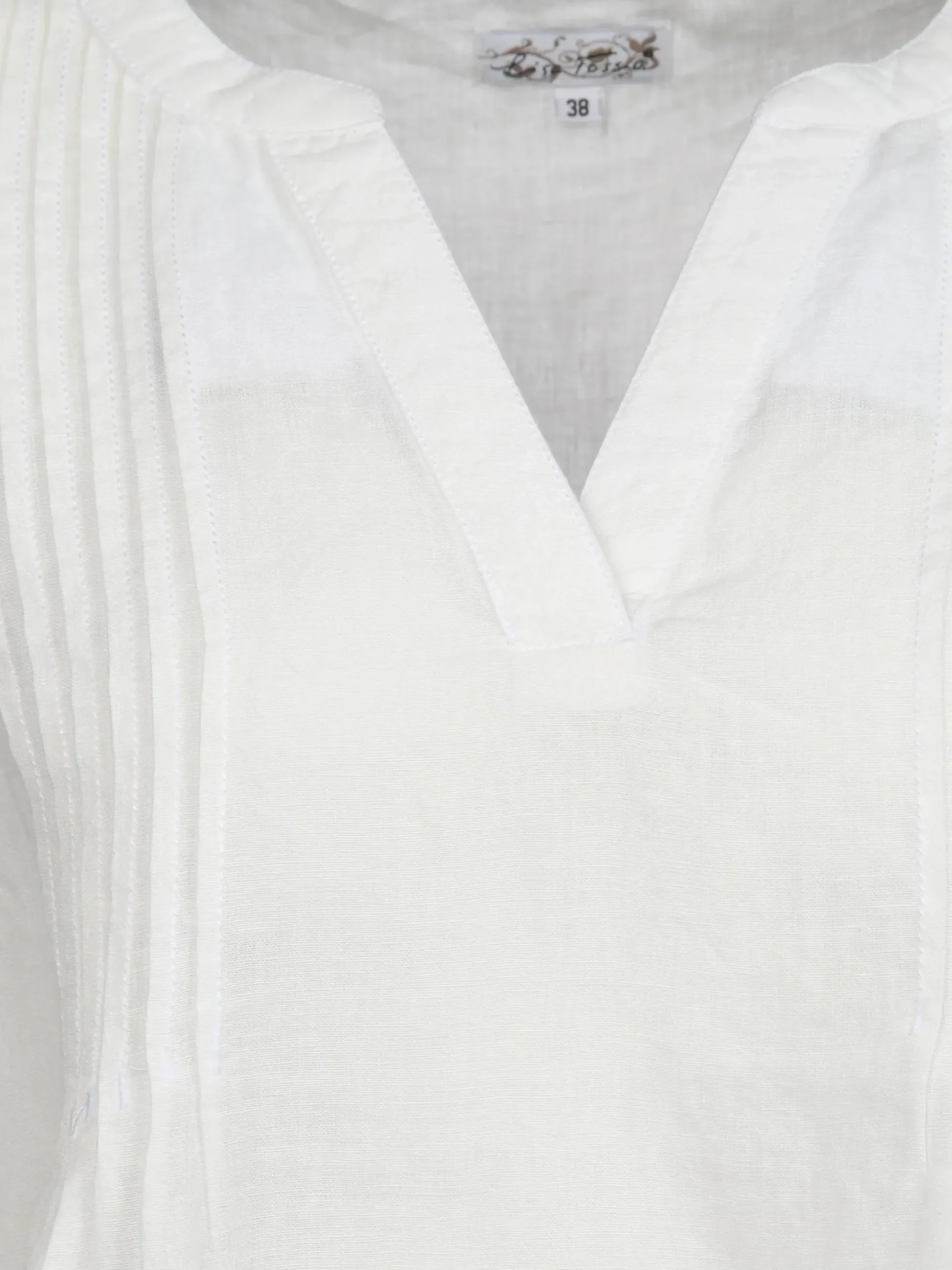 Damen Lisa Tossa Damen Leinentop mit Biesen