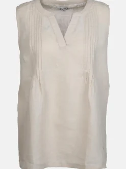 Damen Lisa Tossa Damen Leinentop mit Biesen