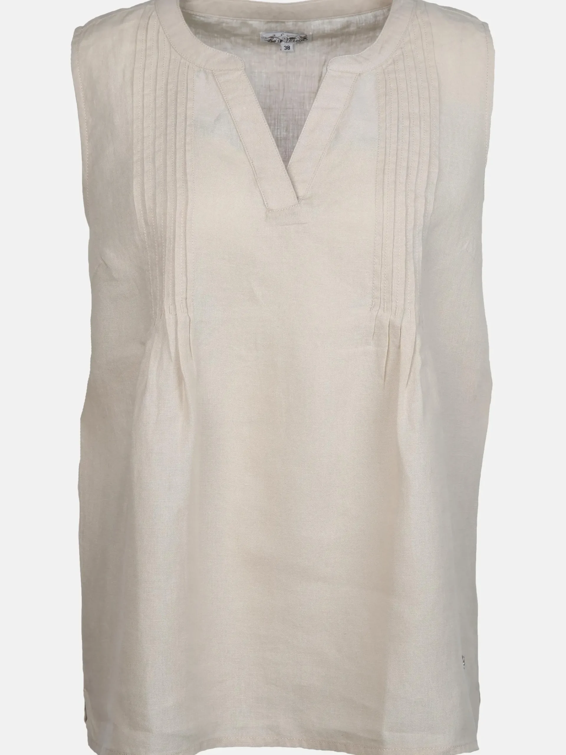 Damen Lisa Tossa Damen Leinentop mit Biesen