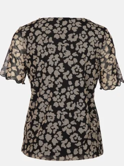 Damen Lisa Tossa Damen Meshshirt mit Alloverprint
