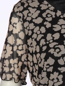 Damen Lisa Tossa Damen Meshshirt mit Alloverprint