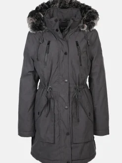 Damen Sure Damen Parka mit Kunstfellbesatz