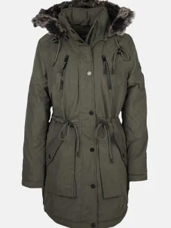 Damen Sure Damen Parka mit Kunstfellbesatz