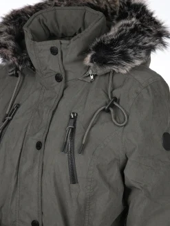 Damen Sure Damen Parka mit Kunstfellbesatz
